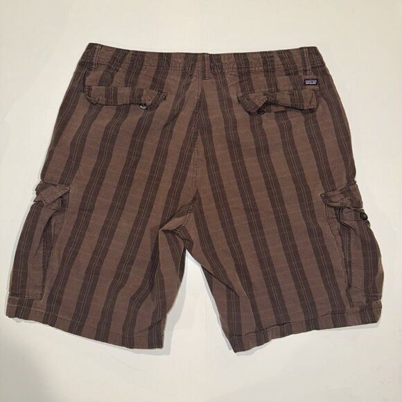 Patagonia Brown Organic Cotton Striped Cargo Lightweight Shorts Men’s 36 - Picture 5 of 5